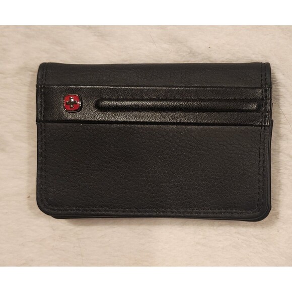 Swiss Gear Leather Wallet Card Holder Wenger The Diplomat 4.5x3 Inch Size - Picture 1 of 7